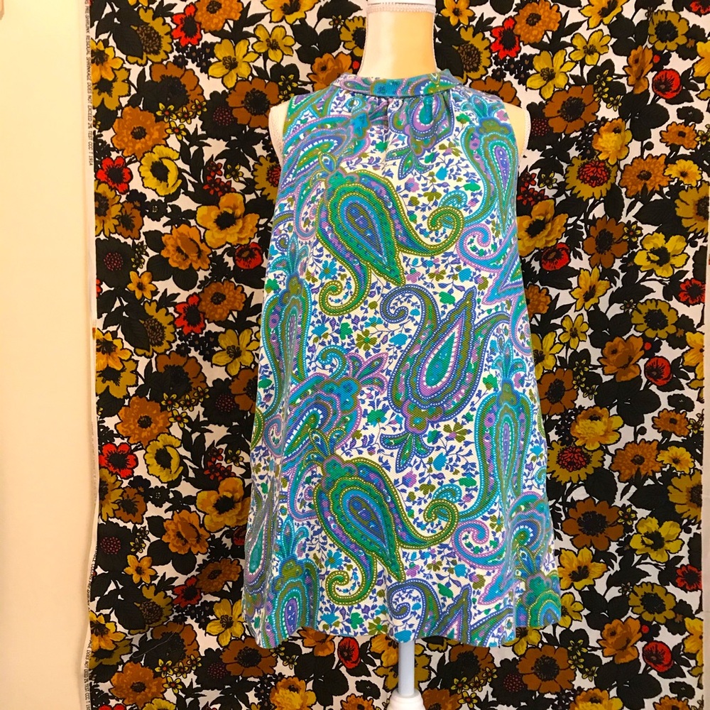 60s mod Screen printed mini dress